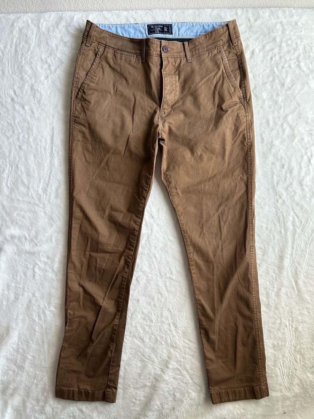 Abercrombie & Fitch Men's Skinny Stretch Chino Pants Brown Size 32x32